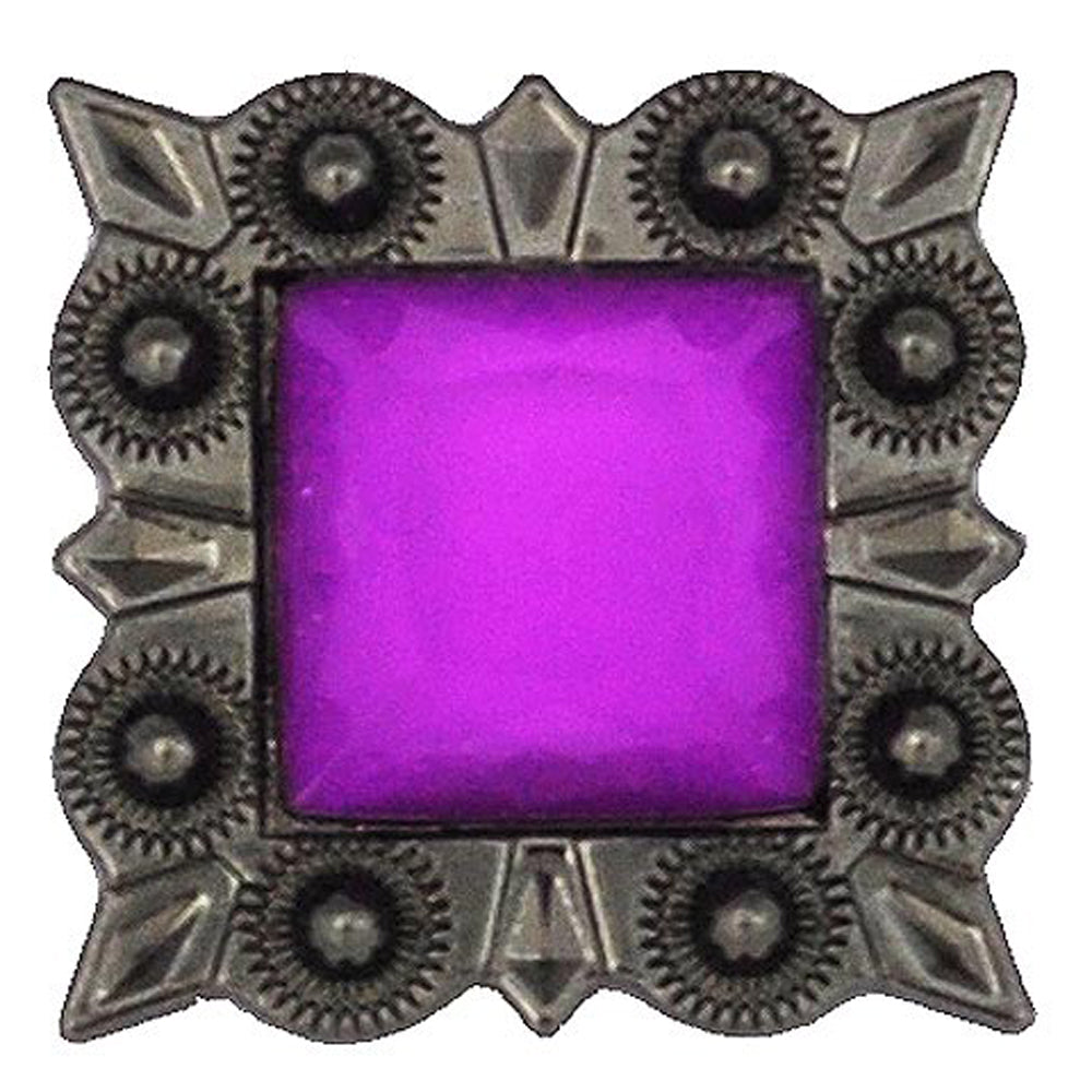 HILASON Western Screw Back Concho Lavender Square Crystal Cowgirl color | Slotted Conchos Bling