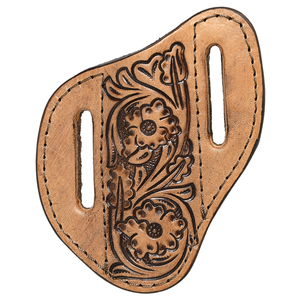 Hilason Leather Angled Knife Scabbard Sheath Cover Floral Tooled