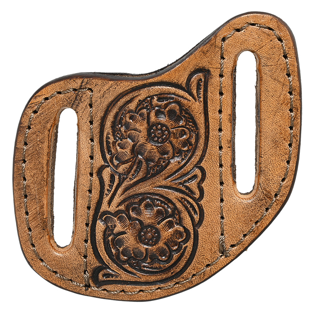 Hilason Leather Angled Knife Scabbard Sheath Cover Floral Tooled