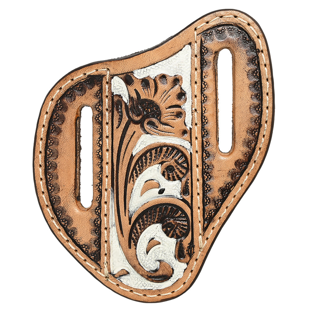 Hilason Leather Angled Knife Scabbard Sheath Cover Floral Tooled