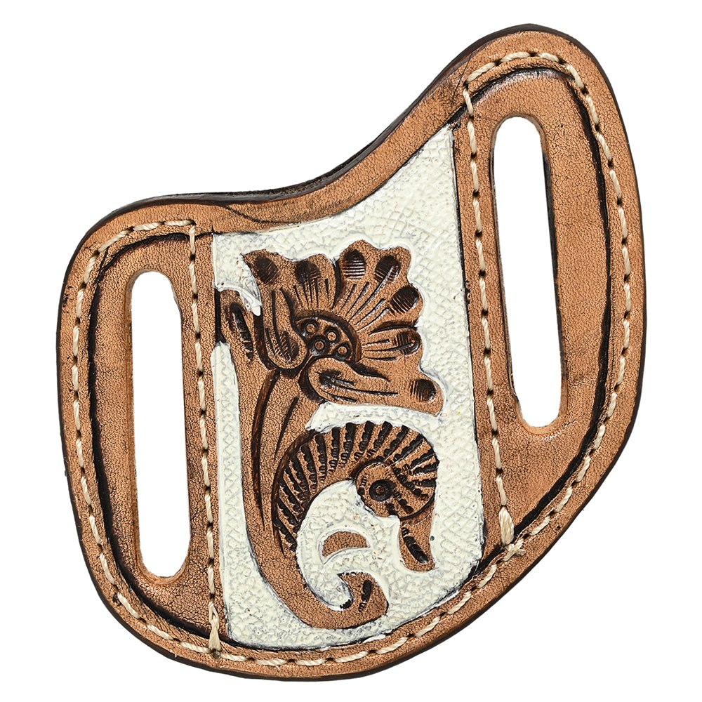 Hilason Leather Angled Knife Scabbard Sheath Cover Floral Tooled