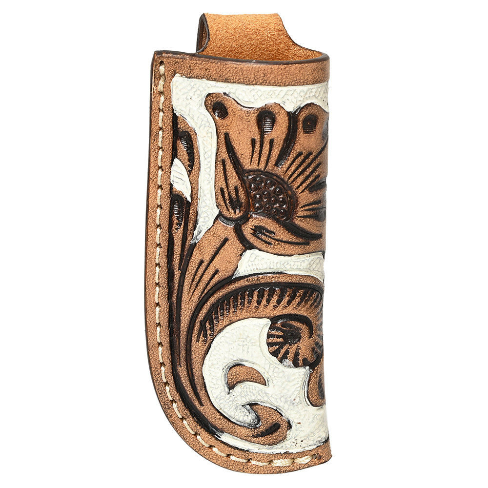 Med-Lrg Hilason Western Floral Stylish Design Geniune Leather Knife Holder