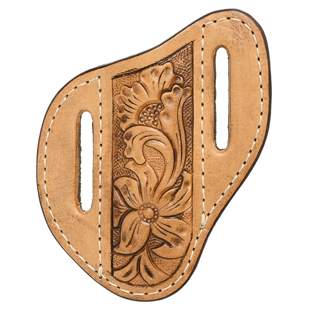 Hilason Leather Angled Knife Scabbard Sheath Cover Floral Tooled
