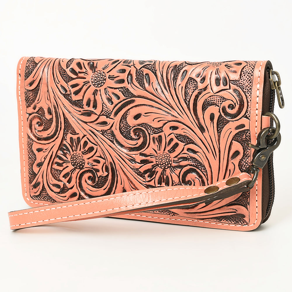 American Darling Clutch Hand Tooled Genuine Leather Western Women Bag Handbag Purse Tan | Purses for Cute