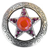 Western Screw Back Concho Star Fuchsia Crystal Bling Cowgirl
