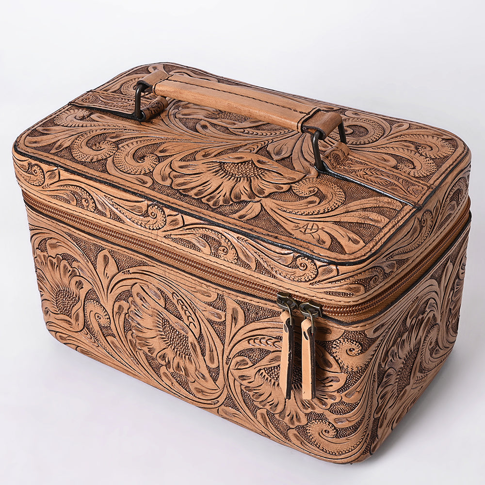 American Darling Jewelry Case Hand Tooled Genuine Leather Western Women Bag | Organizer Box for Travel