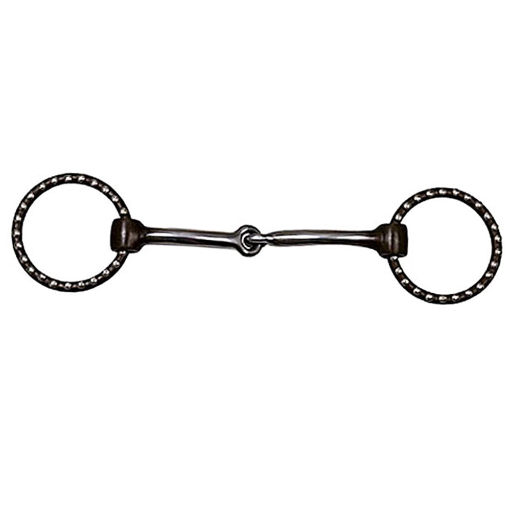 5 Inch PARTRADE Western Horse Antique Ring Mouth Snaffle Pony Bit Black