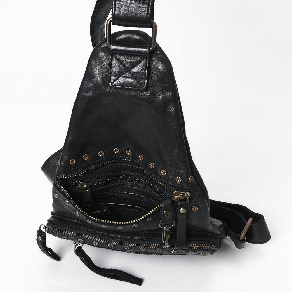 Spaghetti W. Swc191Blk Sling Vintage Handmade Drum Dyed 