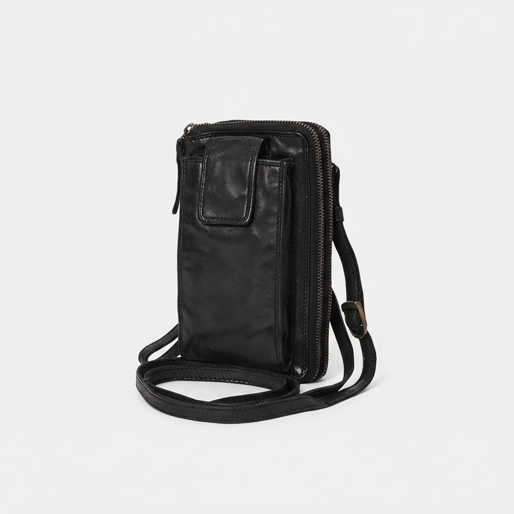 Spaghetti Western Swc213Blk Sling Vintage Handmade Drum Dyed Genuine European Cowhide Leather Women Bag Western Handbag Purse