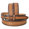 Bar H Equine Hand Tooled Genuine Leather Crafted Tan Unisex Western Belt Removable Buckle Full Grain For Men Women