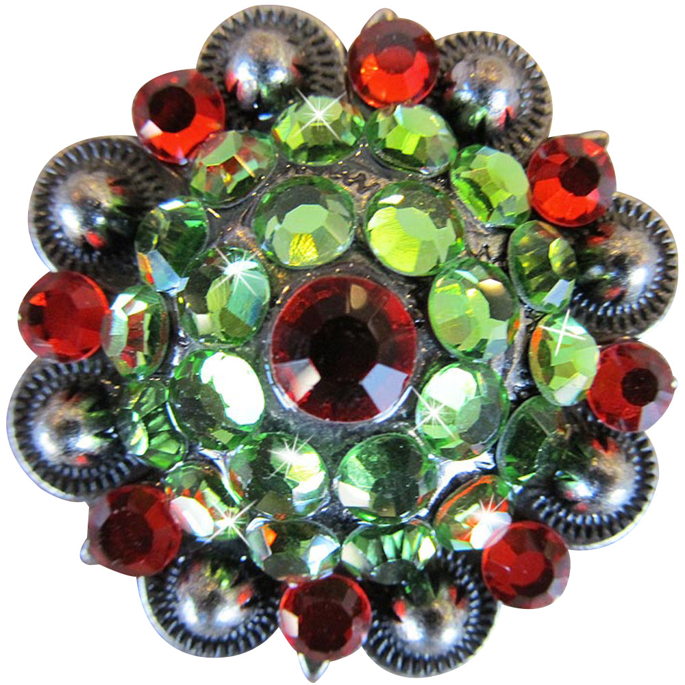 HILASON Western Screw Back Concho Green Siam Crystal Bling Headstall Tack Cowgirl | Belt Slotted Conchos