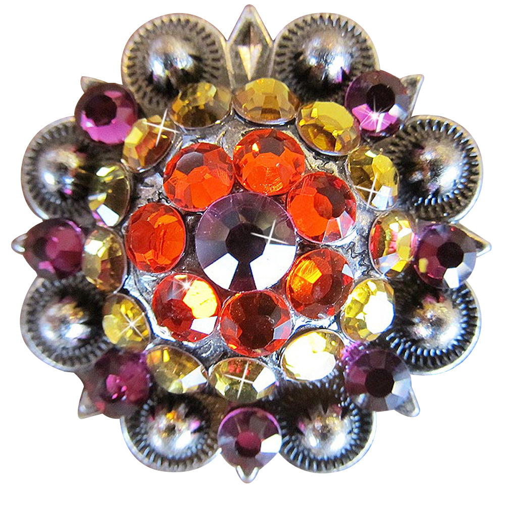 HILASON Western Screw Back Concho Fuchsia Topaz Crystal Bling Cowgirl Fuchsia, Hyacinth & Light Smoked color