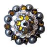 Western Screw Back Concho Antique Silver Finish Crystal Bling