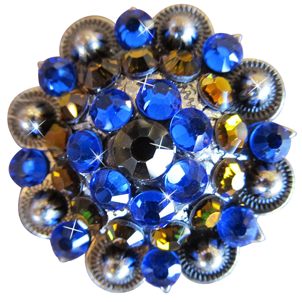 HILASON Western Screw Back Concho Sapphire Berry Crystals Headstall Tack Cowgirl | Belt Slotted Conchos