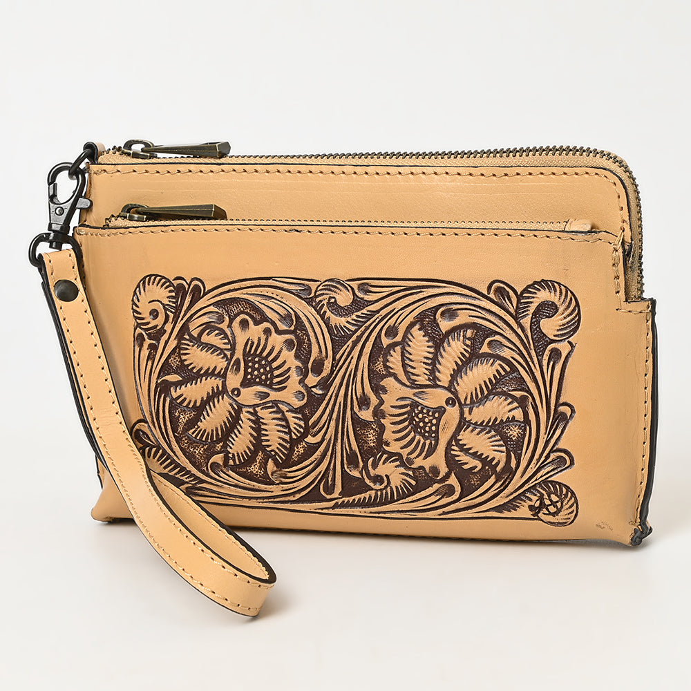 American Darling Wristlet Hand Tooled Genuine Leather Women Bag Western Handbag Purse