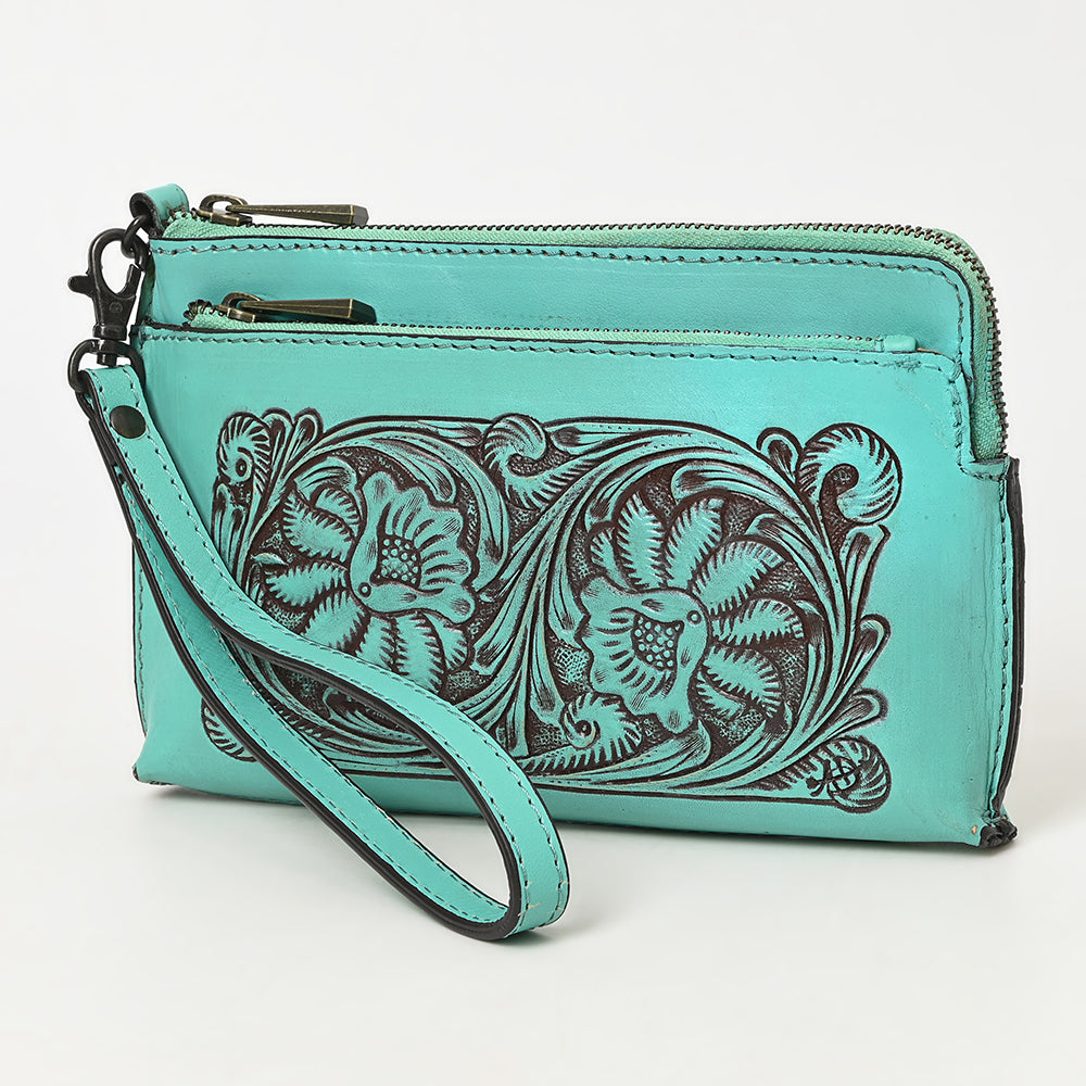 American Darling Wristlet Hand Tooled Genuine Leather Women Bag Western Handbag Purse