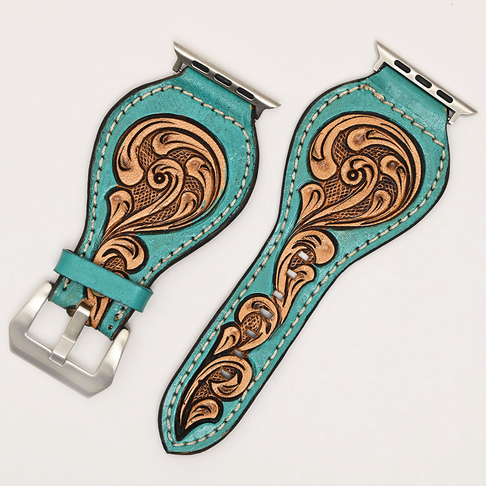 American Darling Beautifully Hand Tooled Genuine Leather I watch Strap Men and Women Unisex