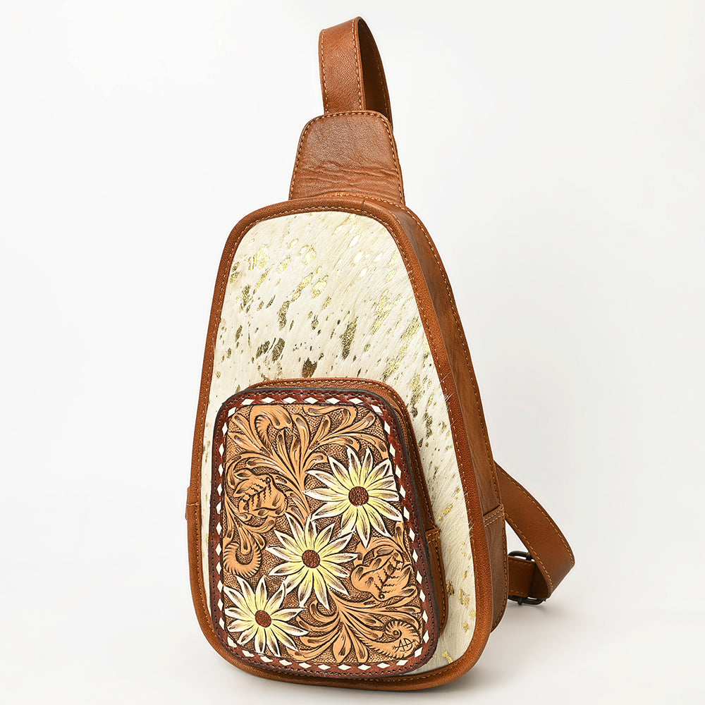 American Darling Sling Hand Tooled Hair-On Genuine Leather Western Women Bag |Sling | for