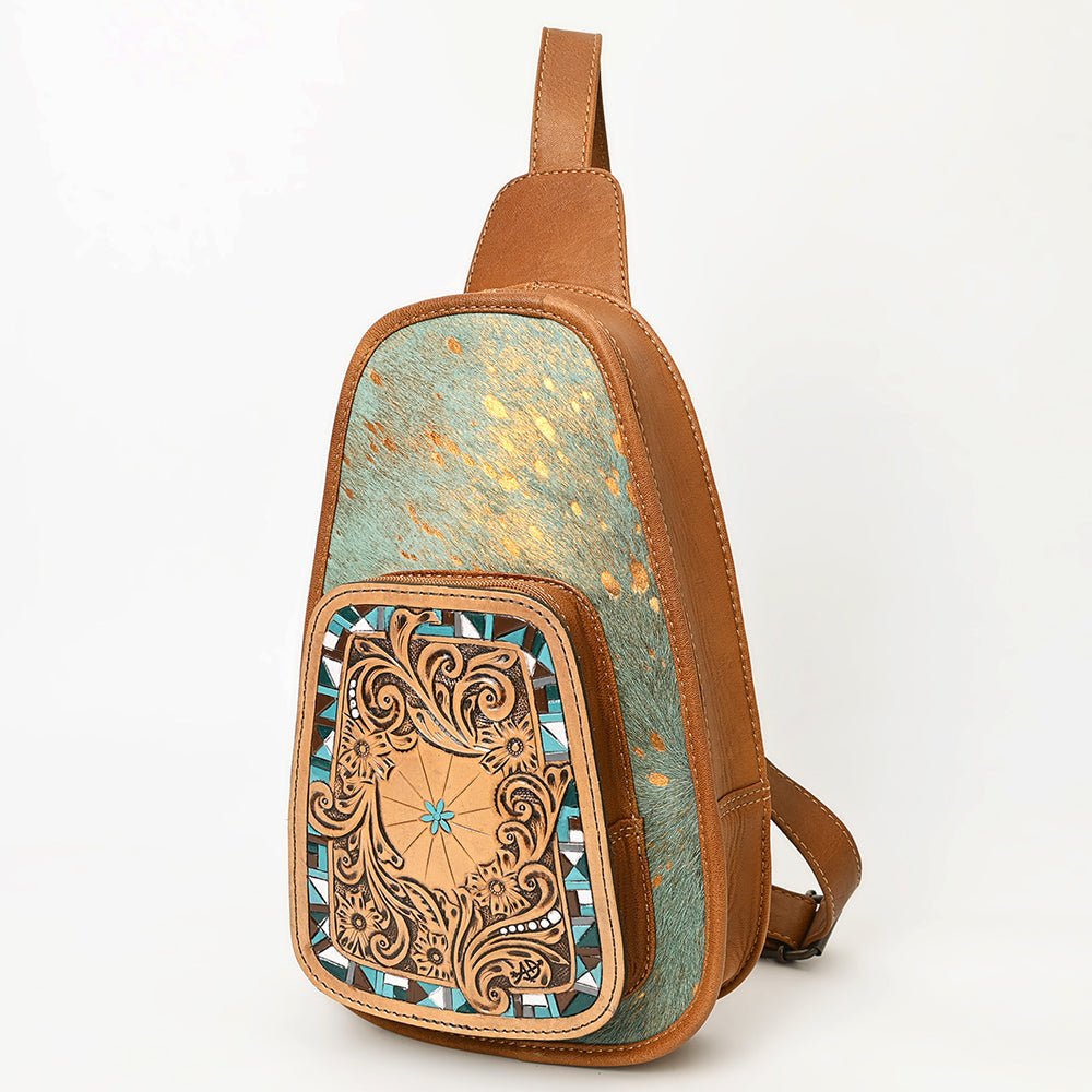 American Darling Sling Hand Tooled Hair-On Genuine Leather Western Women Bag |Sling | for