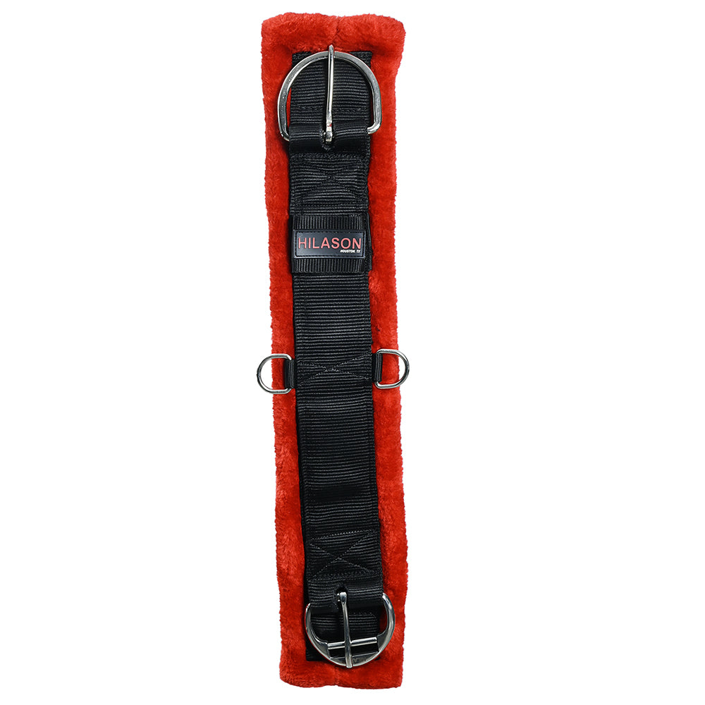 HILASON Western Horse Nylon Padded Fleece Straight Girth Stainless Steel Buckle | Cinch Strap for Horses Saddle
