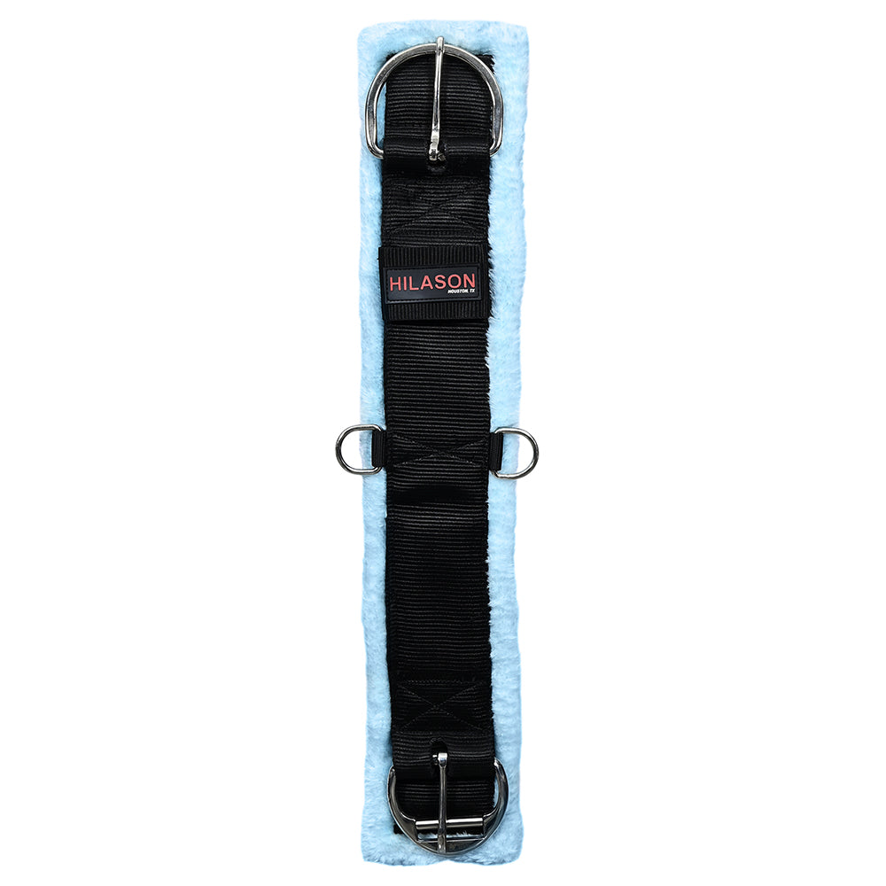 HILASON Western Horse Nylon Padded Fleece Straight Girth Stainless Steel Buckle | Cinch Strap for Horses Saddle