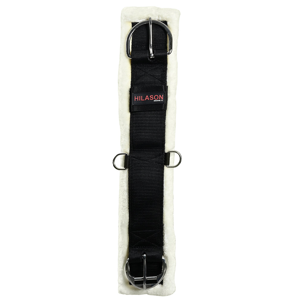 HILASON Western Horse Nylon Padded Fleece Straight Girth Stainless Steel Buckle | Cinch Strap for Horses Saddle