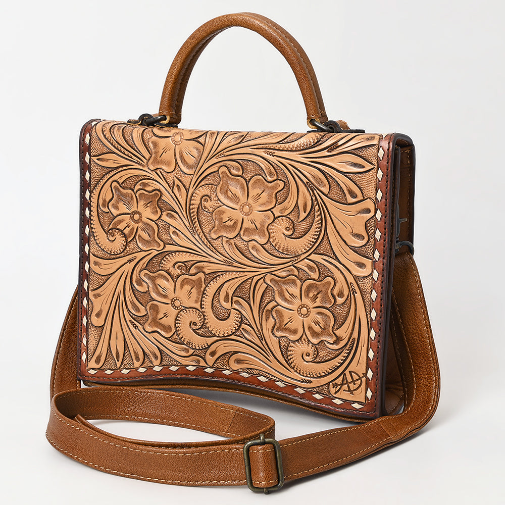 American Darling Adbg1487 Messenger I Hand Tooled Genuine Leather Women Bag Western Handbag Purse