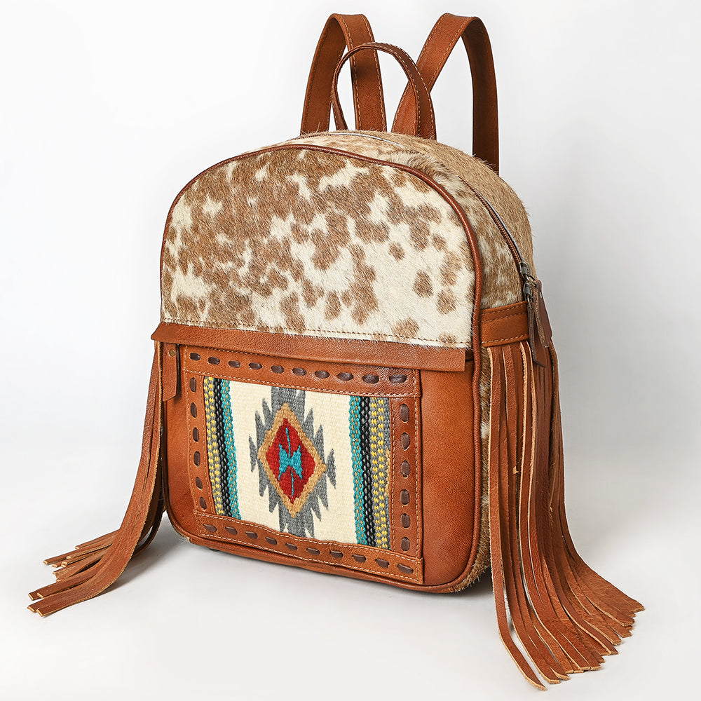American Darling Adbg1495 Backpack Upcycled Wool Hair-On Genuine Leather Women Bag Western Handbag Purse