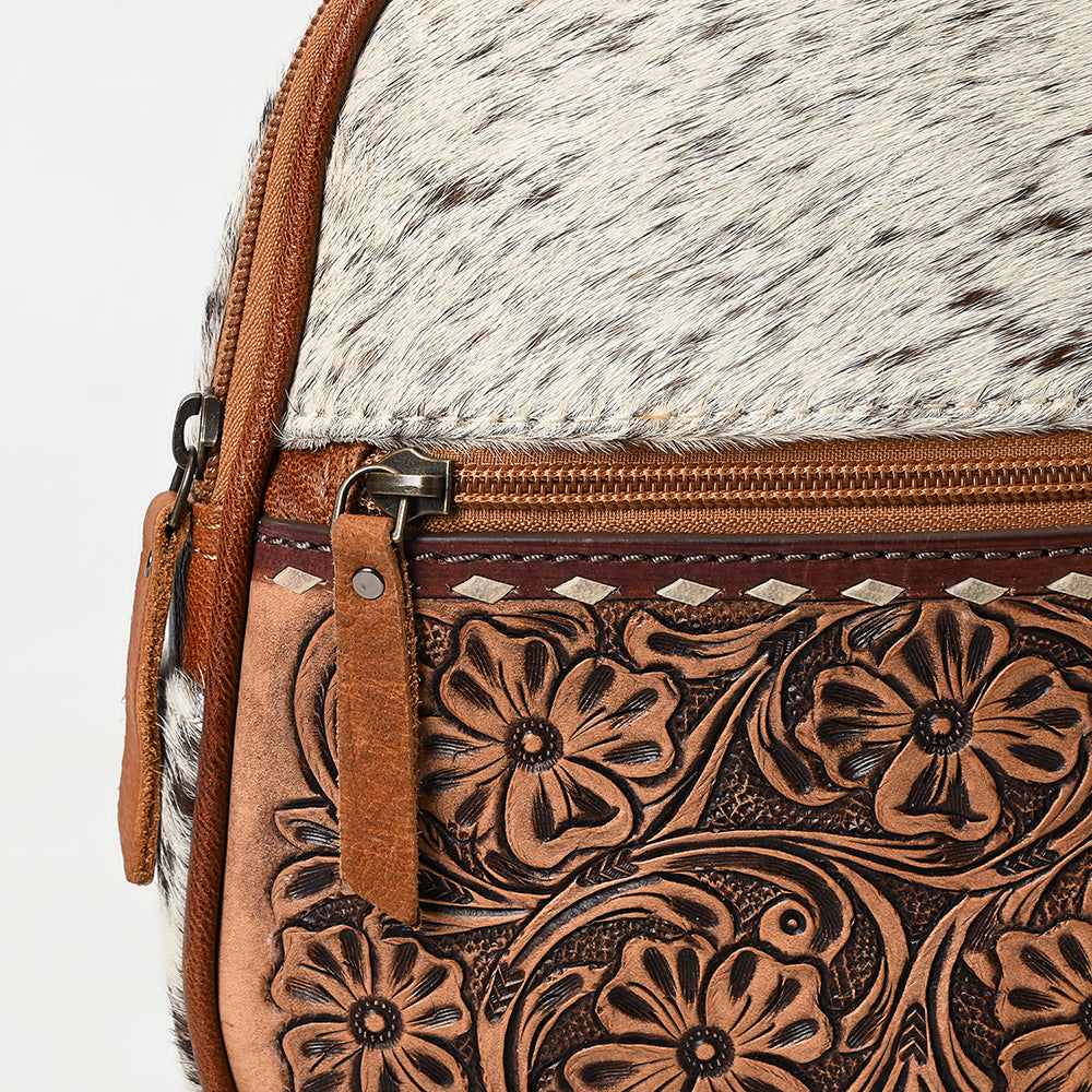 American Darling Tan Leather Backpack with Floral Design American Darling Cowhide & Hand Tooled Leather Backpack  main image 4