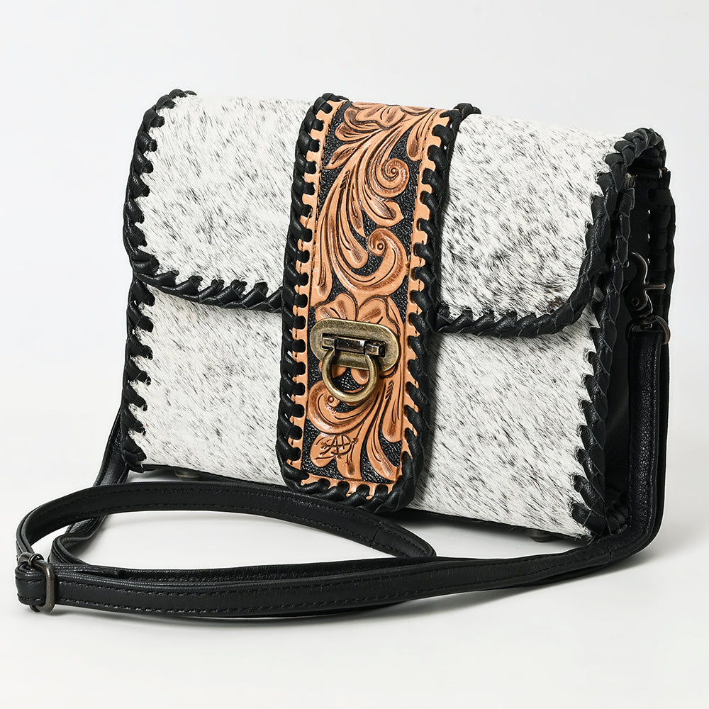 American Darling Small Crossbody Hand Tooled Hair-On Genuine Leather Women Bag Western Handbag Purse | for Cute