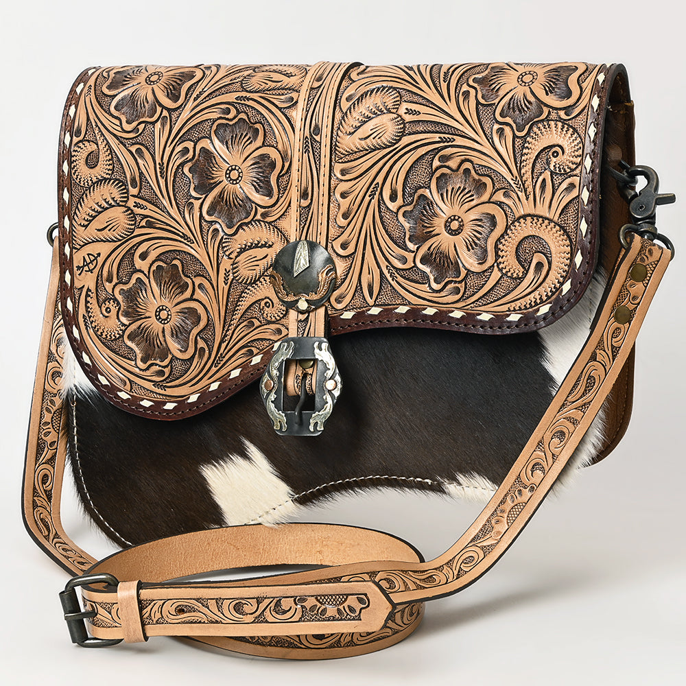 American Darling Cross Body Hand Tooled Hair-On Genuine Leather Women Bag Western Handbag Purse | Crossbody for Cute