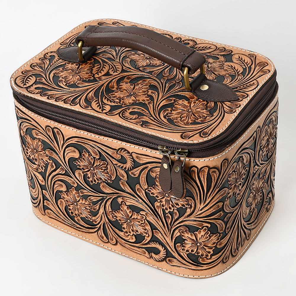 American Darling Jewelry Case Hand Tooled Genuine Leather Women Bag Western Handbag Purse