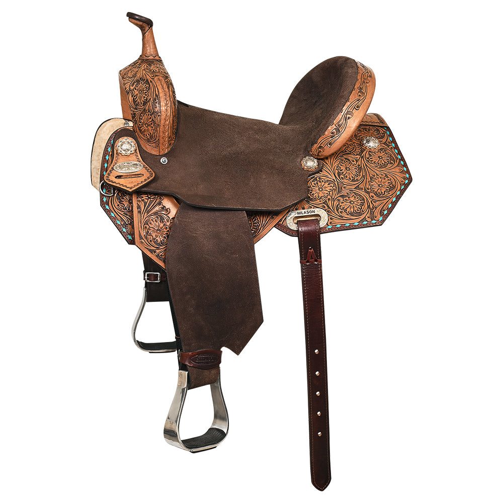 HILASON Flex Tree Western Horse Saddle American Leather Barrel Trail | for Horses