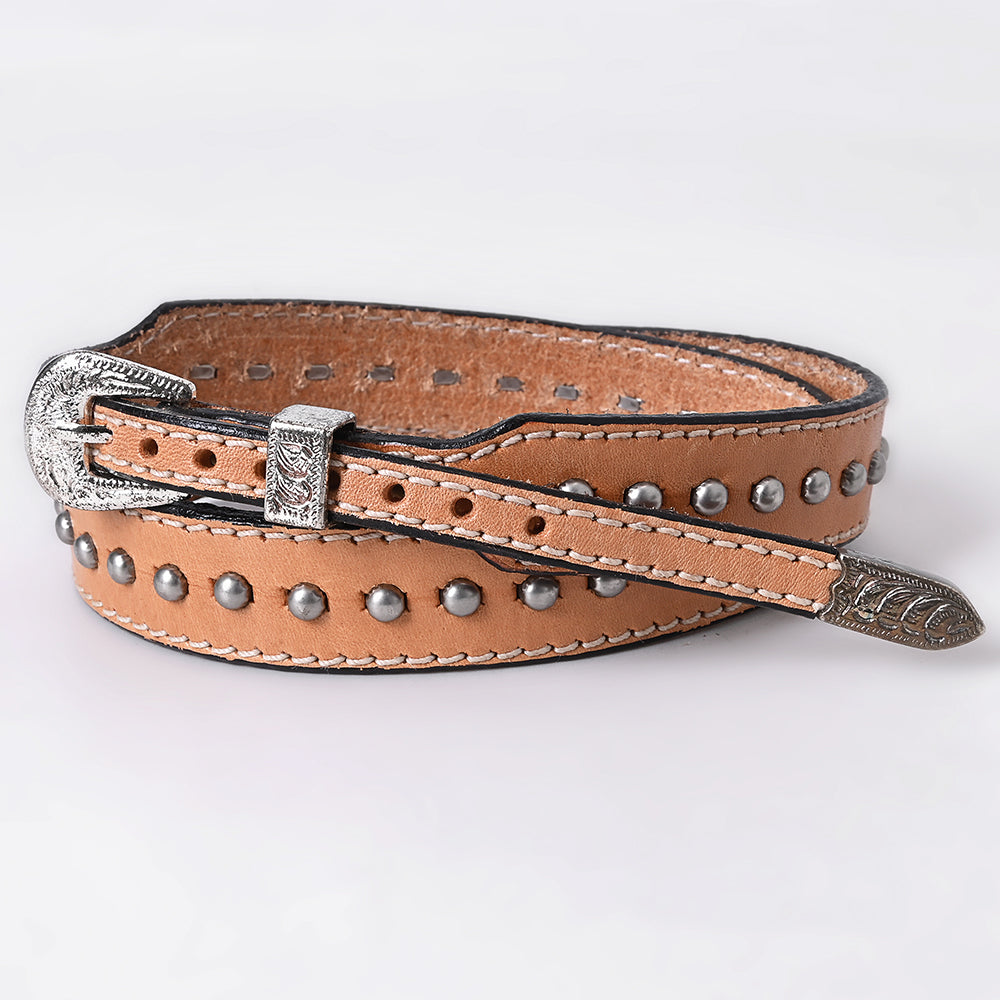 American Darling Hatband Genuine Leather Western Adjustable Unisex Tan | Hand-Tooled