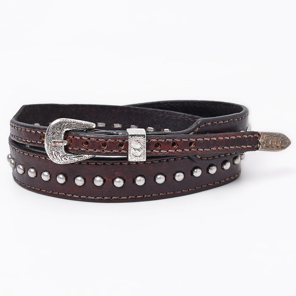 American Darling Hatband Genuine Leather Western Adjustable Unisex Brown | Hand-Tooled