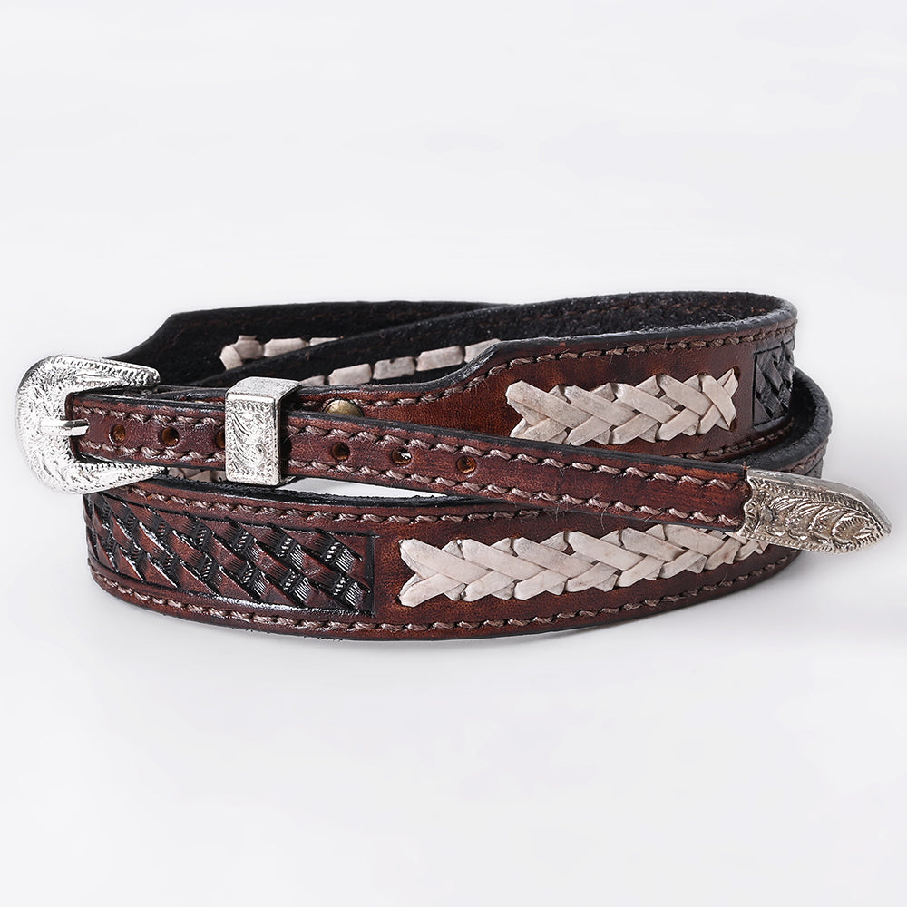 American Darling Hand Tooled Hatband Genuine Leather Western Adjustable Unisex Brown | Hand-Tooled