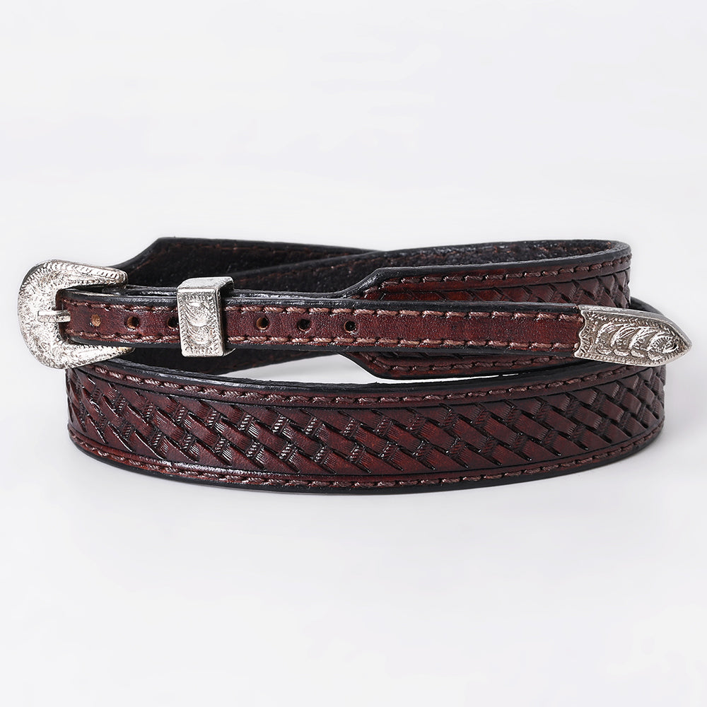 American Darling Hand Tooled Hatband Genuine Leather Western Adjustable Unisex Brown | Hand-Tooled