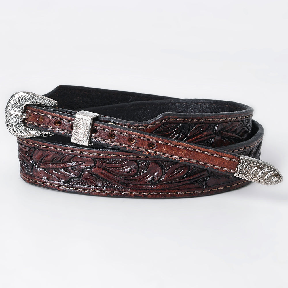American Darling Hand Tooled Hatband Genuine Leather Western Adjustable Unisex Brown | Hand-Tooled