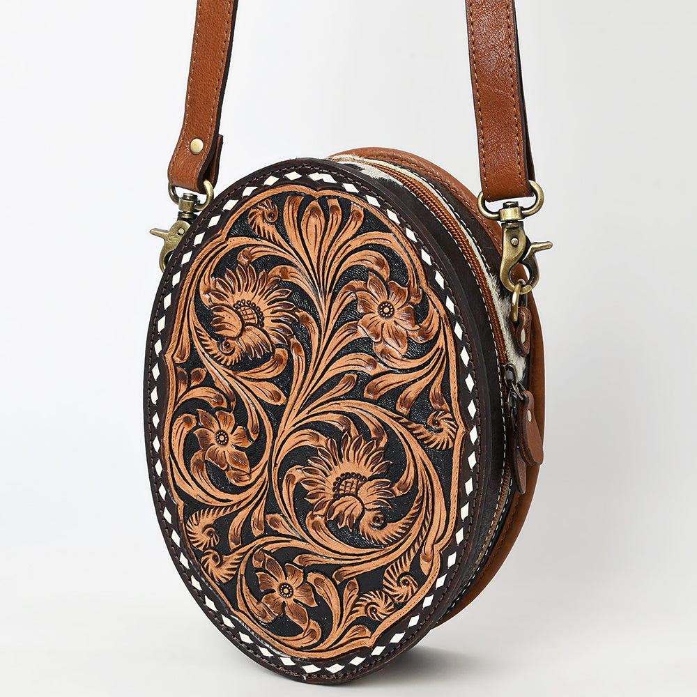 American Darling Canteen Beautifully Hand Tooled Genuine Leather women western handbag | Bag for |Canteen Purse