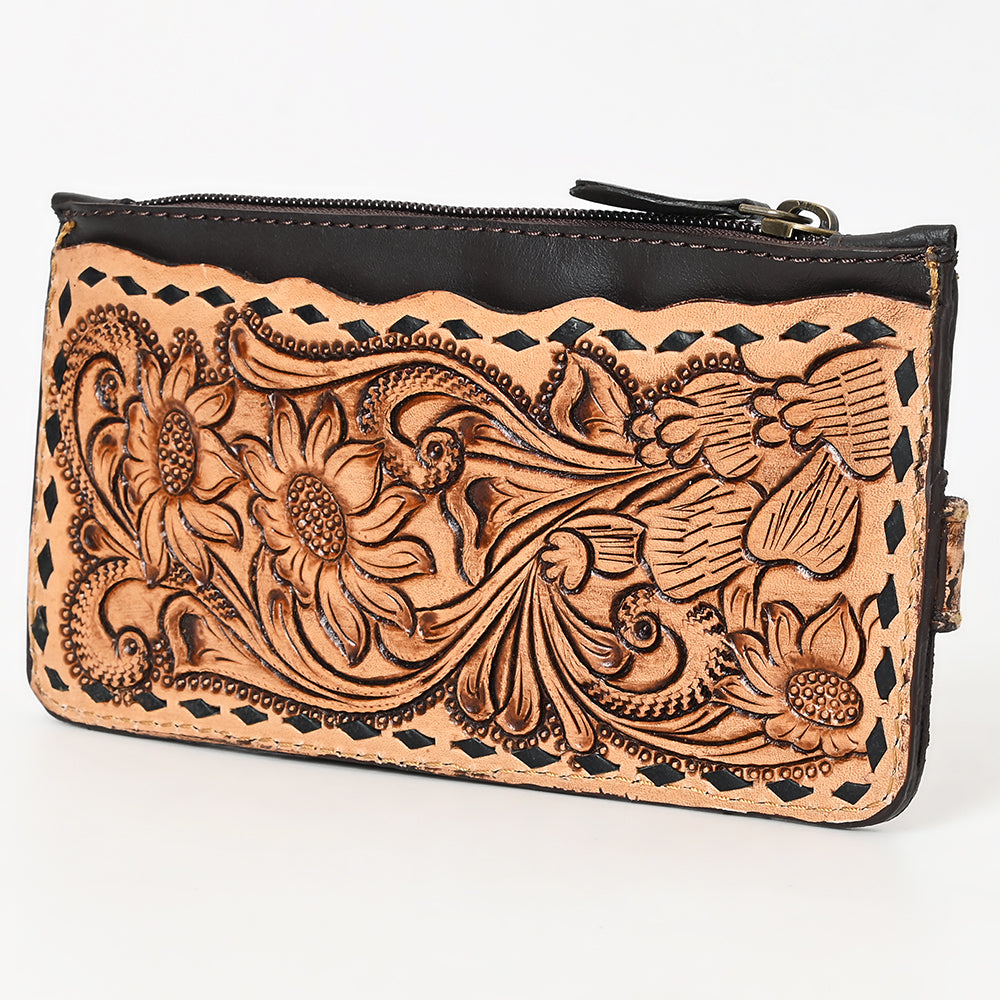 American Darling Card Holder Hand Tooled Genuine Leather Women Bag Western Handbag Purse| | Business