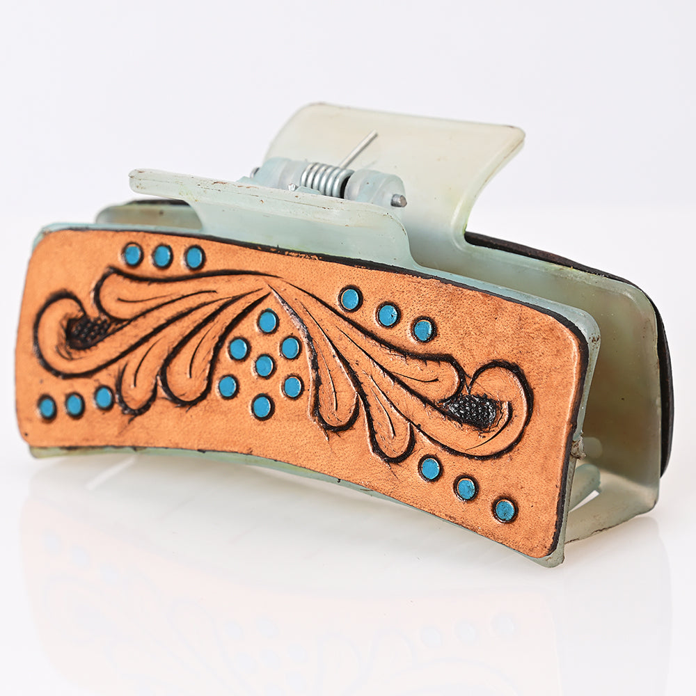 Beautifully Hand Tooled Women Ladies Hair Band Clip Clutcher