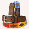 BAR H EQUINE Kids Beautiful Western Brown Leather Embroidered Belt