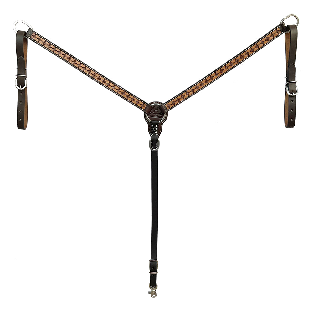 BAR H EQUINE Western Handtooled Leather Horse Headstall & Breast Collar Set | Tack