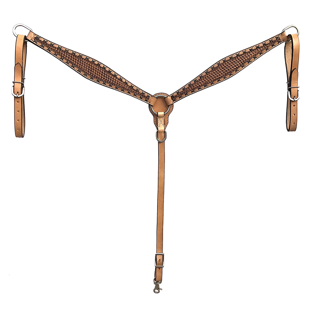BAR H EQUINE Western Handtooled Leather Horse Headstall & Breast Collar Set | Tack