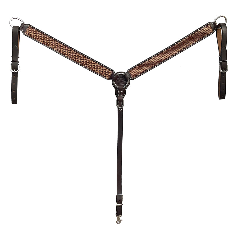 BAR H EQUINE Western Handtooled Leather Horse Headstall & Breast Collar Set | Tack