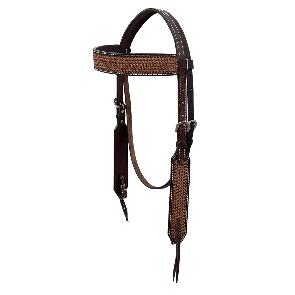 BAR H EQUINE Western Handtooled Leather Horse Headstall & Breast Collar Set | Tack