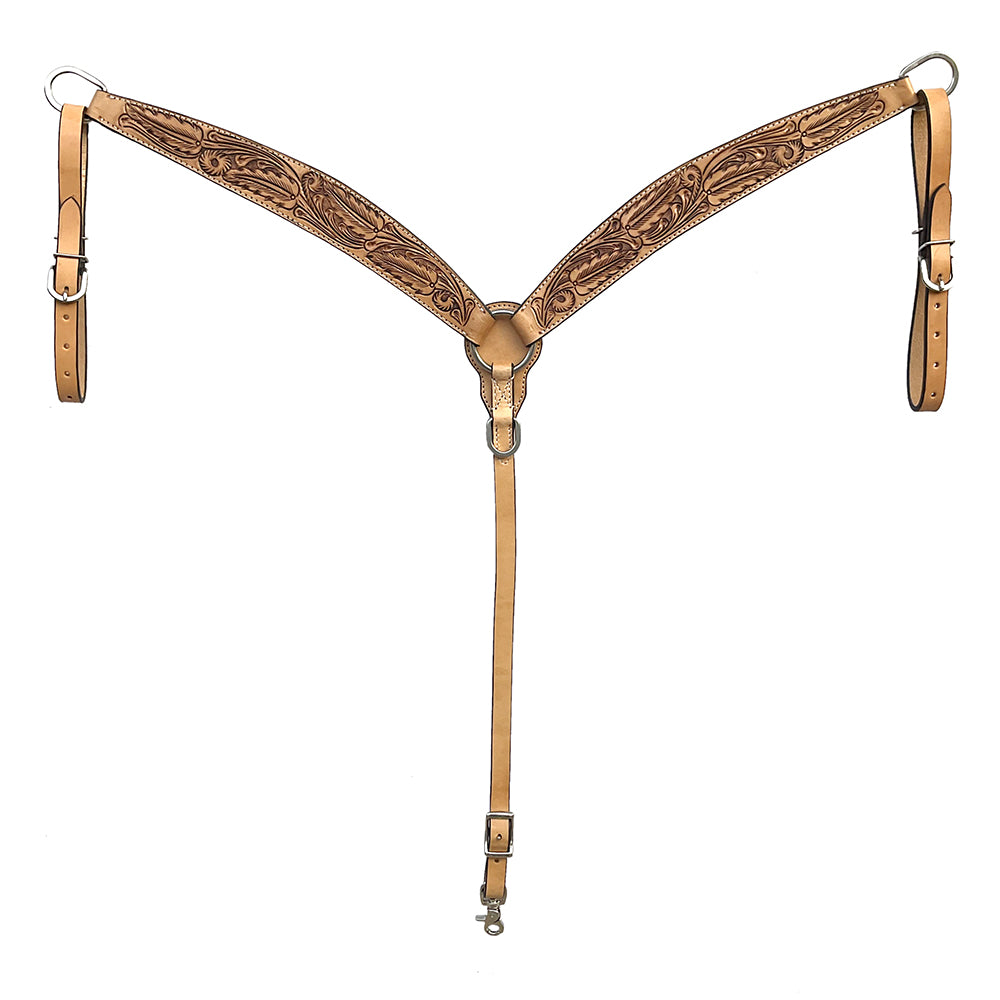 BAR H EQUINE Western Handtooled Leather Horse Headstall & Breast Collar Set | Tack