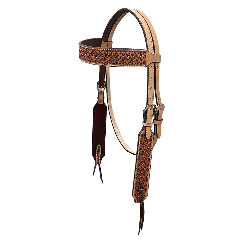 BAR H EQUINE Western Handtooled Leather Horse Headstall & Breast Collar Set | Tack