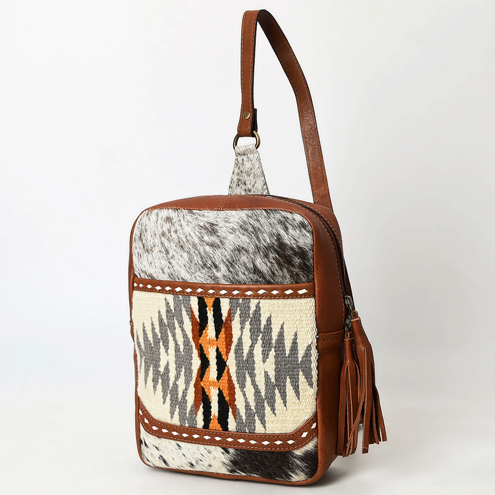 American Darling Sling Upcycled Wool Hair-On Genuine Leather Women Bag Western Handbag Purse