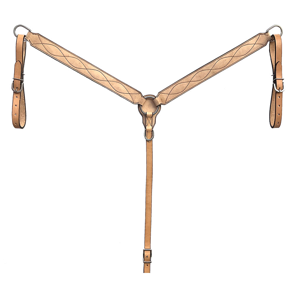 BAR H EQUINE Western Handtooled Leather Horse Headstall & Breast Collar Set | Tack